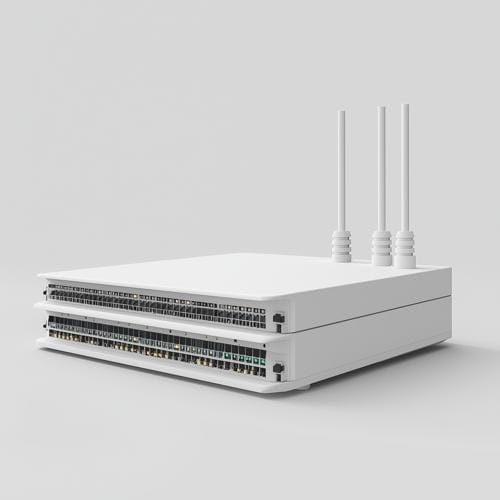 Routeur Wi-Fi blanc à trois antennes externes